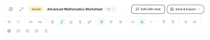 Text-formatting toolbar in the resource editor.